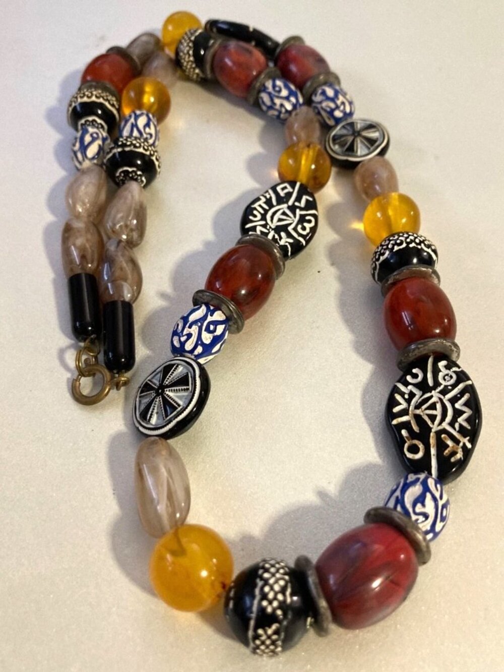 colorful cultural beaded necklace is a vibrant and eye-catching piece of ethnic